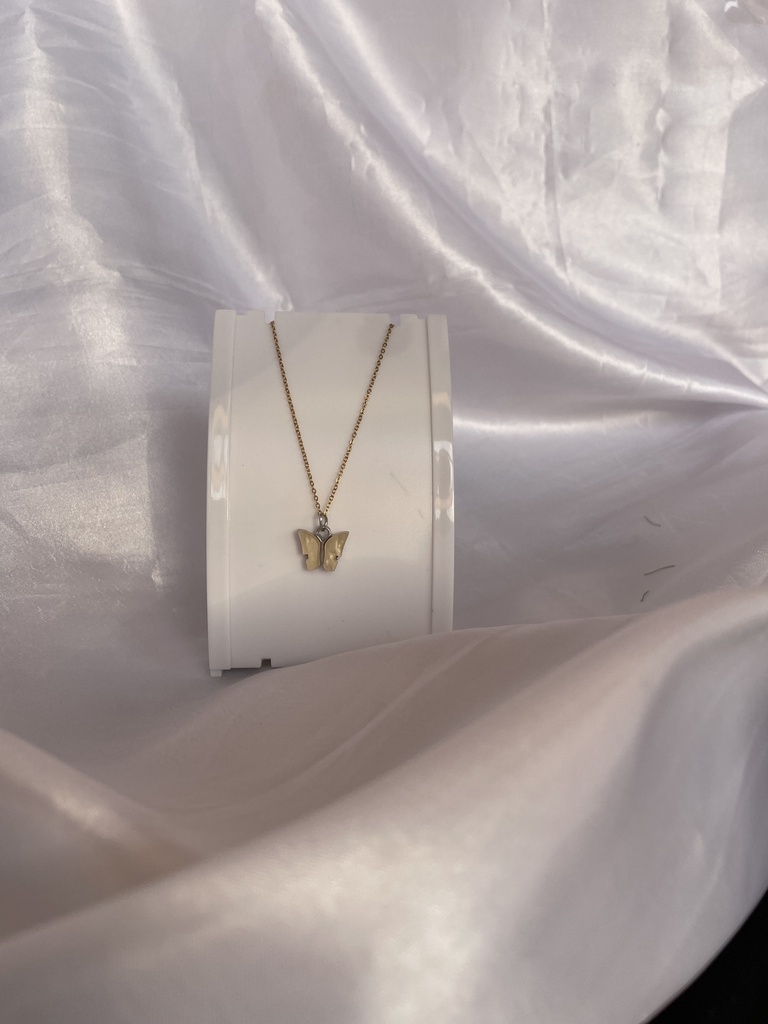 Chaîne papillon beige