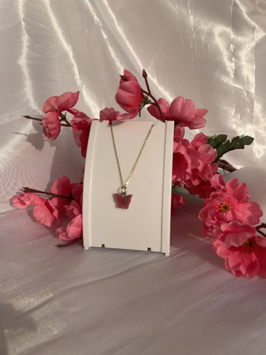 Chaîne papillon rose foncé